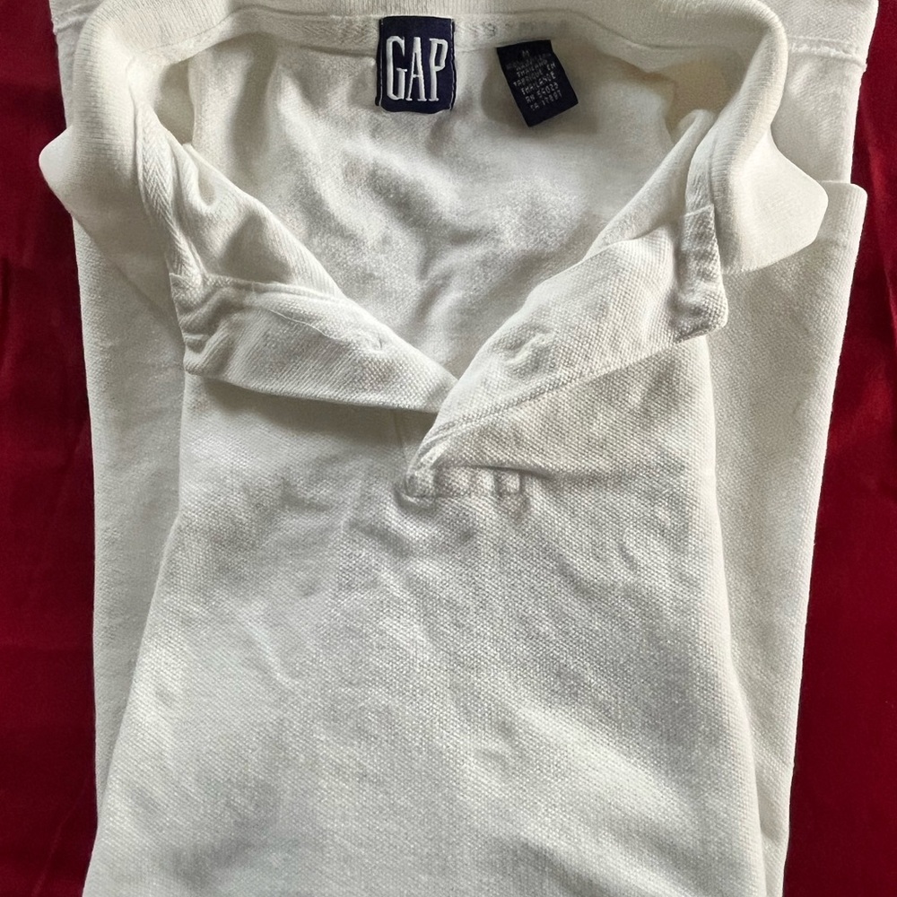 Vintage blue tag GAP Classic White Polo Shirt, size Medium